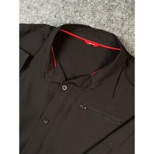 Gerry Men's Black Short‎ Sleeve Button Up Shirt With Zipper Pocket